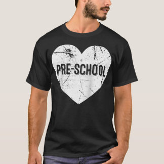 Heart Kärlek till Teach PreSchool Proud Teacher T Shirt