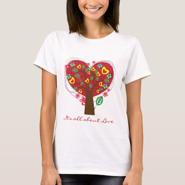 Heart kärlek träd Alla hjärtans anpassningsbar t-s T-shirt (Framsida)