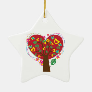 Heart kärlek träd Valentine Day anpassningsbar orn Julgransprydnad Keramik
