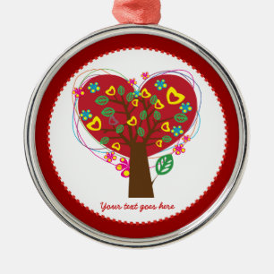 Heart kärlek träd Valentine Day anpassningsbar orn Julgransprydnad Metall