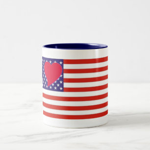 Heart Kärlek USA Mugg