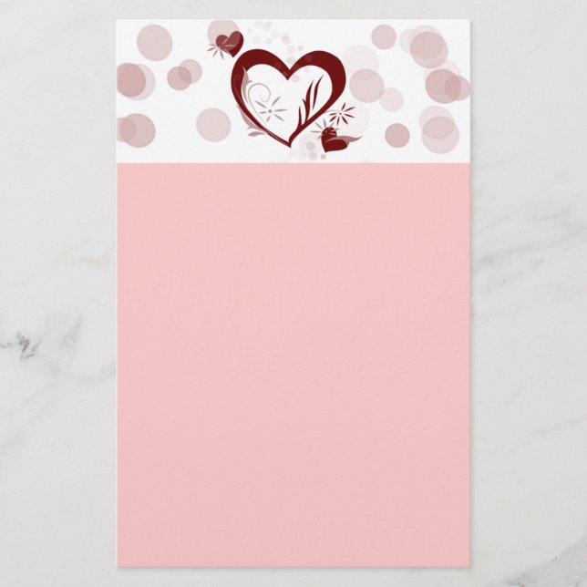 Heart Kärlek Valentine Brevpapper (Framsida)
