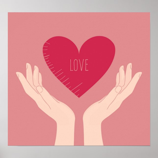 Heart kärlek valentine  rosa flicka poster (Framsidan)