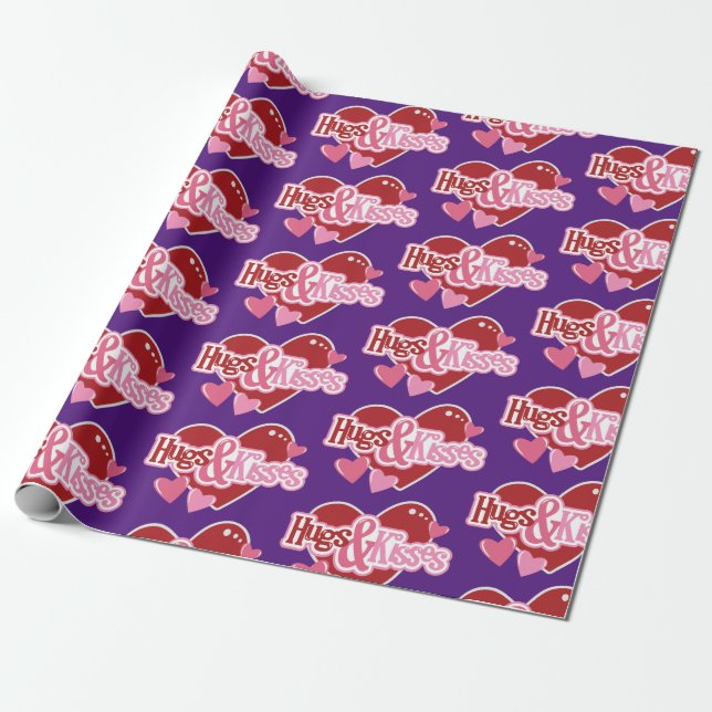 Heart Kärlek Valentine Wrapping Papper Presentpapper (Utrullad)