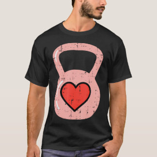 Heart Kettlebell Gym Fitness Valentines day Manar T Shirt