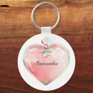 Heart key Chain, Any Name, Girl, Boy Kid Nyckelring
