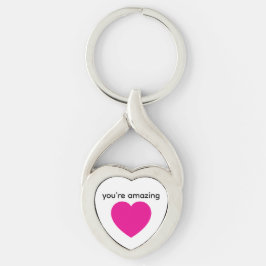 heart keychain keepsake twisted heart silverfärgad nyckelring