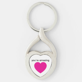 heart keychain keepsake twisted heart silverfärgad nyckelring