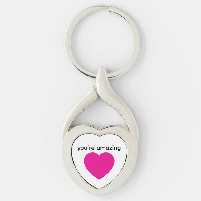 heart keychain keepsake twisted heart silverfärgad nyckelring (Framsidan)