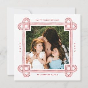 Heart Knot Ram Valentine Day Card - Crimson Julkort