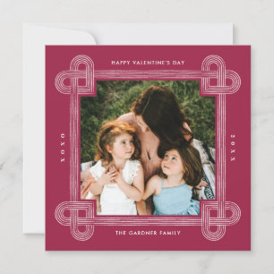 Heart Knot Ram Valentine Day Card - Plum Julkort