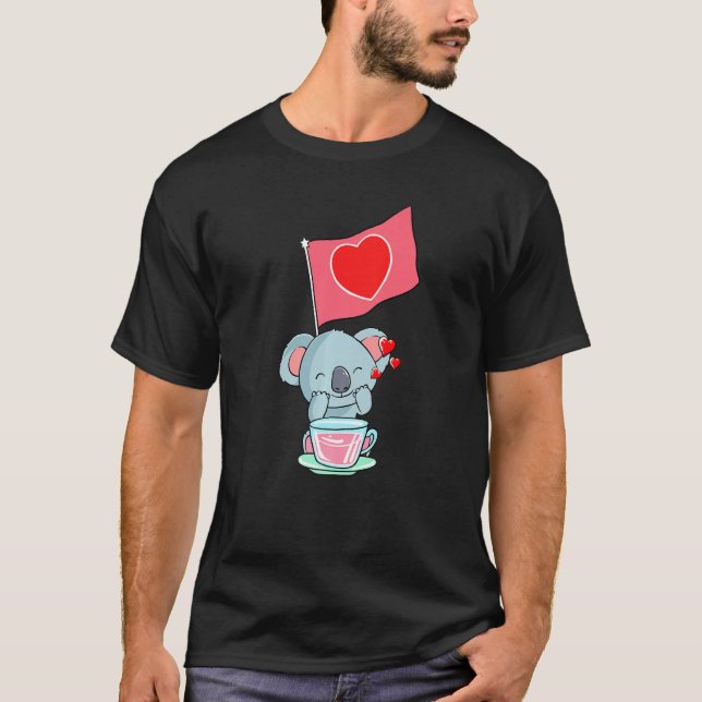 Heart Koala Valentines day Cute Animal Kärlek Bear T Shirt (Framsida)