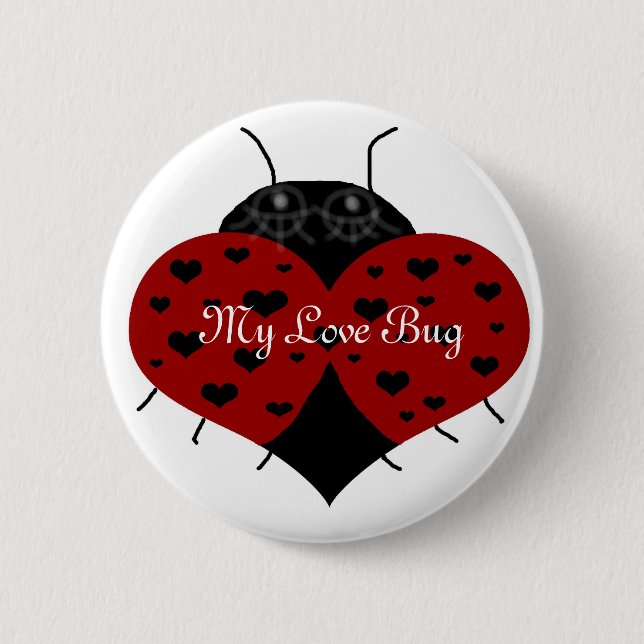 Heart ladybug,Knappen    Min Kärlek Kryp Knapp (Framsida)