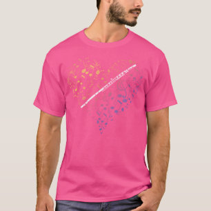 Heart Lakan Music Clef Transverse Flute T Shirt