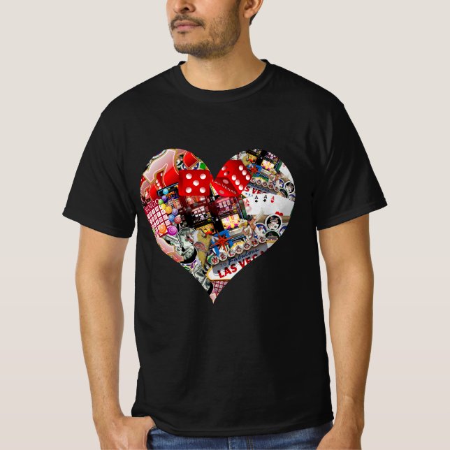 Heart - Las Vegas-spelkortsform T Shirt (Framsida)
