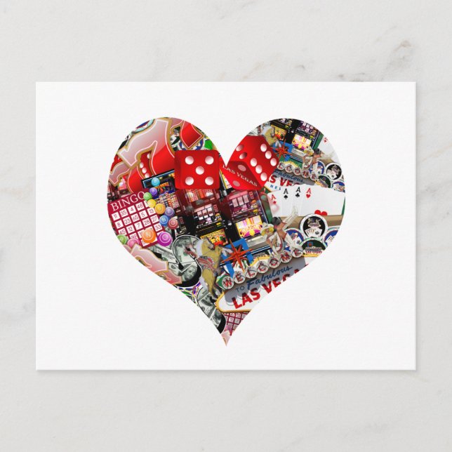 Heart - Las Vegas-spelkortsform Vykort (Framsida)