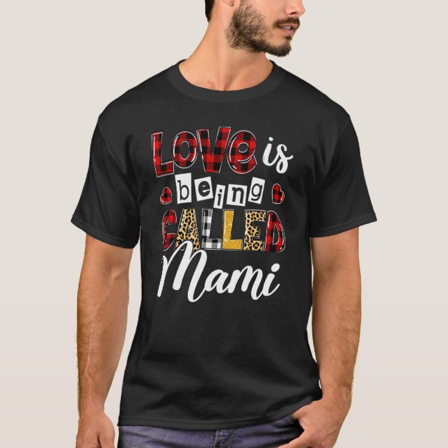 Heart Leopard Kärlek kallas Mami Lycklig Moth T Shirt (Framsida)