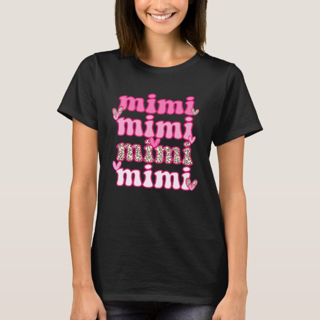 Heart Leopard Valentineu2019s Day One Loved Mimi T Shirt (Framsida)