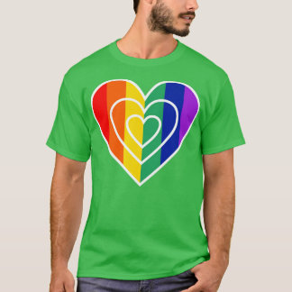 Heart LGBTQ Gay pride T Shirt