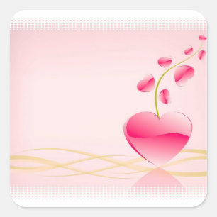 Heart Life Stickers Fyrkantigt Klistermärke