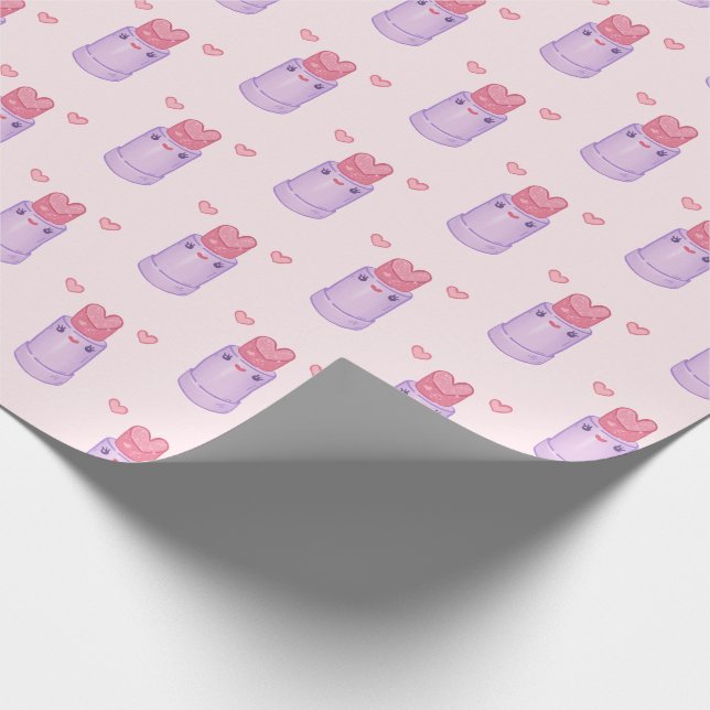 Heart Lipstick Pastel Kawaii Presentpapper (Hörn)