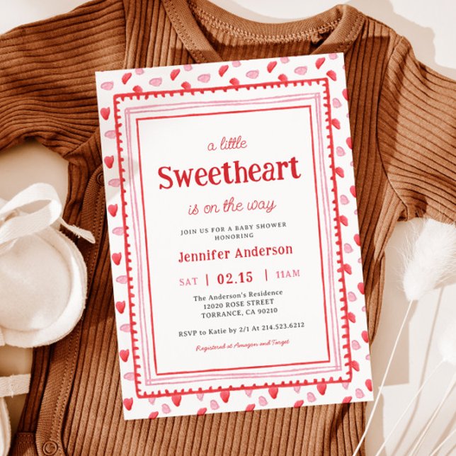 Heart Little Swehoney Valentines Baby Shower Inbjudningar (Skapare uppladdad)