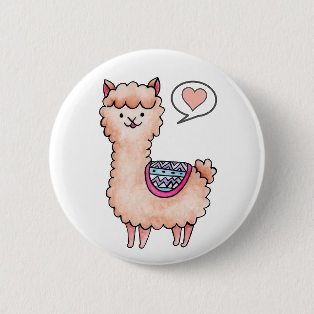 Heart Llama Knapp (Framsida)