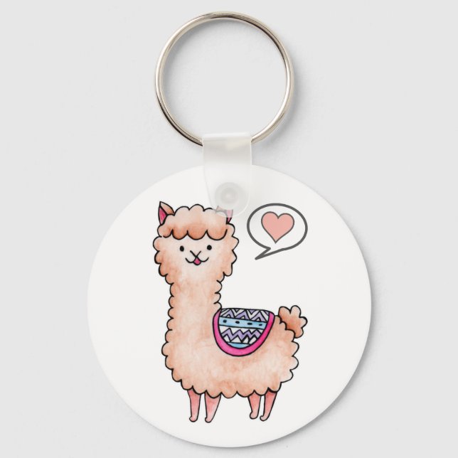 Heart Llama Nyckelring (Framsida)