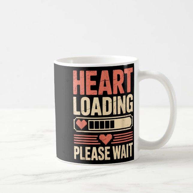 Heart Loading Please Wait Retro Xel Valentine Humo Kaffemugg (Höger)