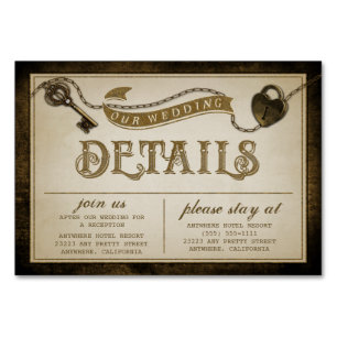 Heart Lock + Skeleton Nyckel Reception + Hotel Car Bordsnummer