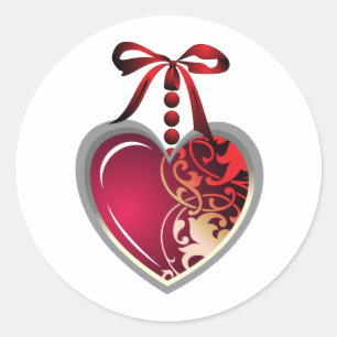 Heart Locket Runt Klistermärke