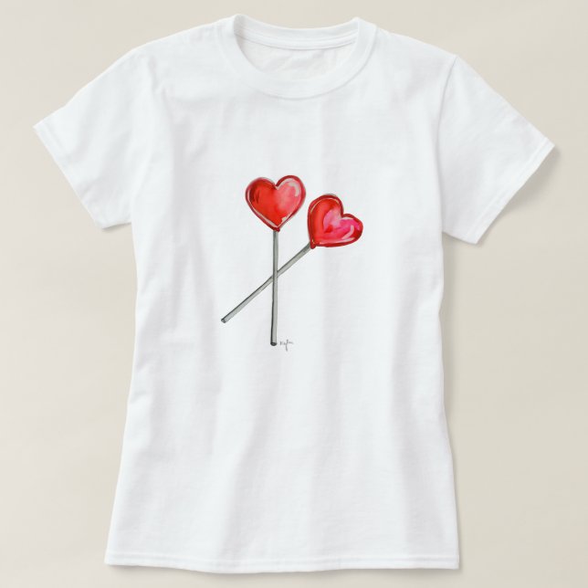 Heart Lollies T Shirt (Design framsida)