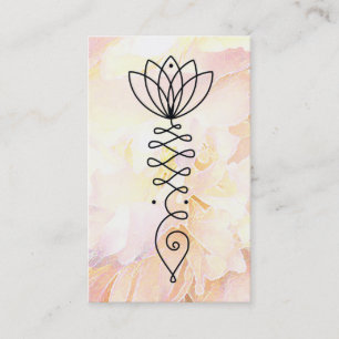 *~* Heart Lotus Peony Flower Blommigt Reiki Yoga Visitkort