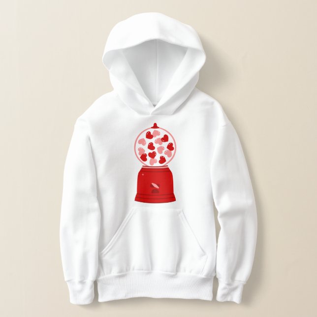 heart love valentine gum machine gumballs t shirt (Laydown)