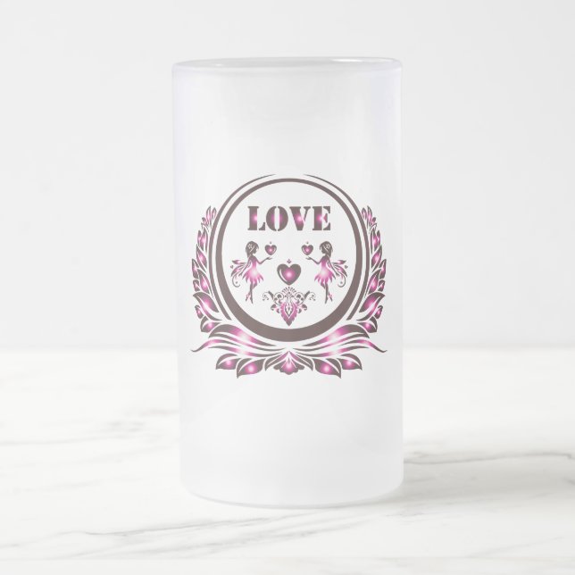 Heart Lover Beer Glass Frostat Ölglas (Center)