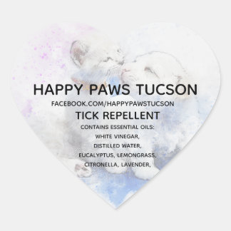 Heart Lycklig Tassar Hjärtformat Klistermärke