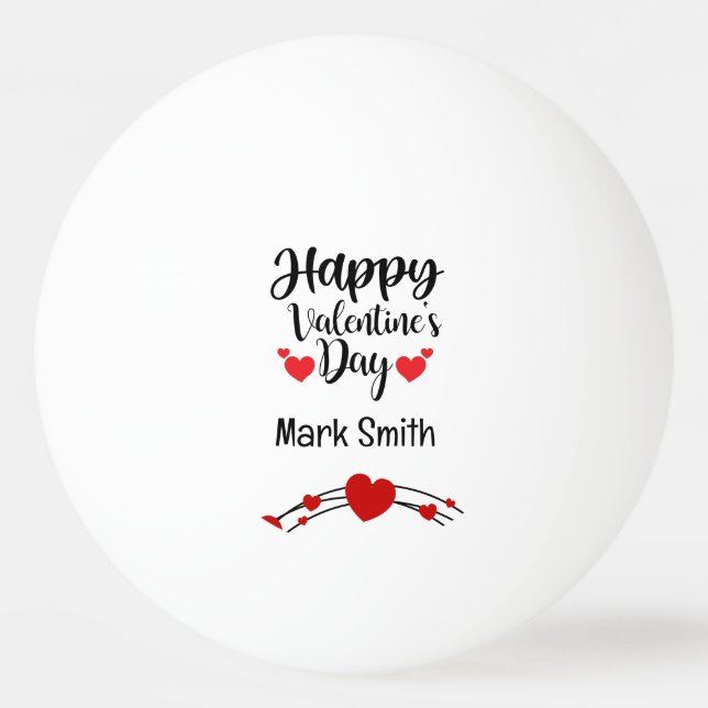Heart Lycklig valentine;s Day for Player älskare Pingisboll (Framsidan)