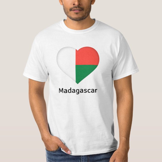 Heart - Madagaskar Flagga T Shirt (Framsida)