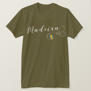 Heart Madeira Flagga, I Kärlek Madeira, Portugal T Shirt