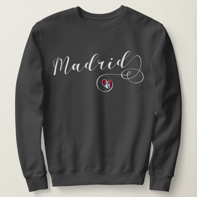 Heart Madrid Sweatshirt, Spanien T-shirt (Design framsida)