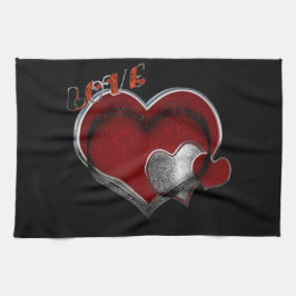 Heart Magic Black-kökshandduk Kökshandduk