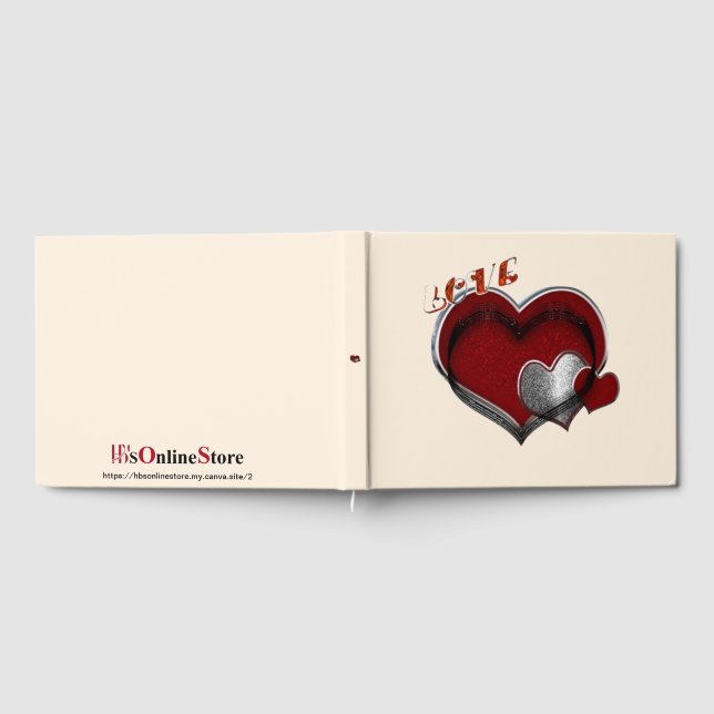 Heart Magic Bröllop Guest Bok Beige Background (Full)