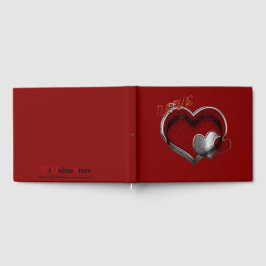Heart Magic Bröllop Guest Bok Red Background