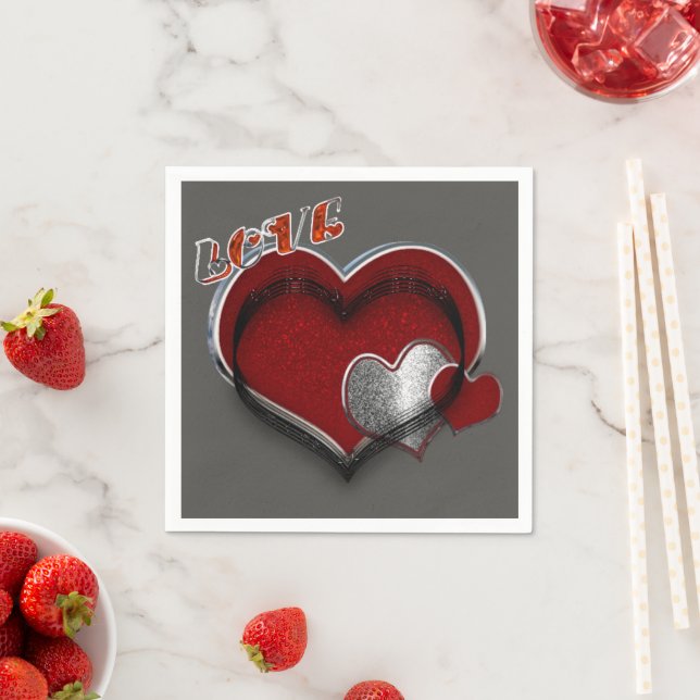 Heart Magic Charcol Napkin Standard Cocktail Pappersservett (Insitu)