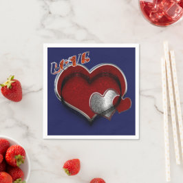 Heart Magic Navy Blue Napkin Standard Cocktail Pappersservett