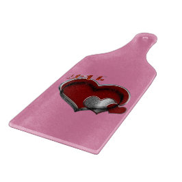 Heart Magic Rosa Glass Caking board Paddle