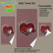 Heart Magic Rust Bathroom Towel Set