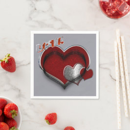 Heart Magic Silver Grått Napkin Standard Cocktail Pappersservett