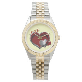 Heart Magic Unisex Two Tone Watch Gult Ansikte Armbandsur