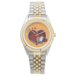 Heart Magic Unisex Two Tone Watch Orange Ansikte Armbandsur